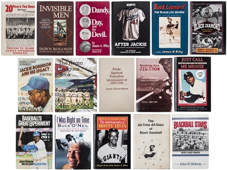 Collection of (16) Negro League Books Signed by Various Players (15 Books Signed) (JSA)